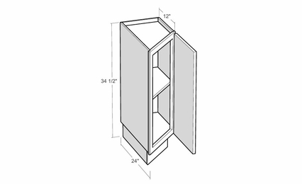 Montclair Cashmere BAC12FH-R: 12" Full Height Door Angle Base Cabinet (Right Hinge Door): Assembled Kitchen Cabinets