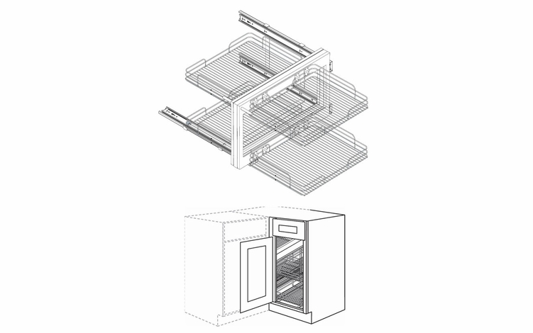 Montclair Cashmere BCO BLB48: BLB45/48 Blind Corner Optimizer: Assembled Kitchen Cabinets