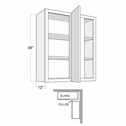 Montclair Cashmere BLW30/3336: 36" High Blind Wall Cabinet: Assembled Kitchen Cabinets