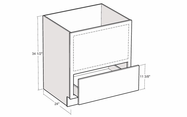 Montclair Cashmere BM24: 24" Base Microwave Cabinet With Drawer: Assembled Kitchen Cabinets