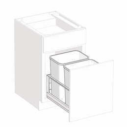 Montclair Cashmere BWBK21: Waste Basket Pullout: Assembled Kitchen Cabinets