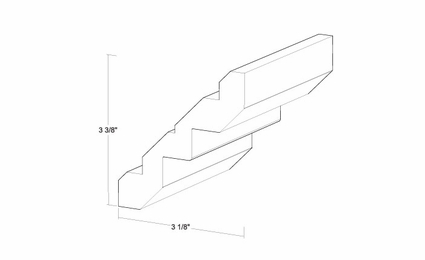 Montclair Cashmere CMS5A: 4 3/4" Crown Molding With Steps : Assembled Kitchen Cabinets
