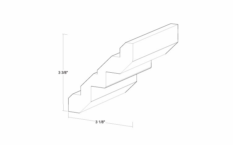 Montclair Cashmere CMS5A: 4 3/4" Crown Molding With Steps : Assembled Kitchen Cabinets
