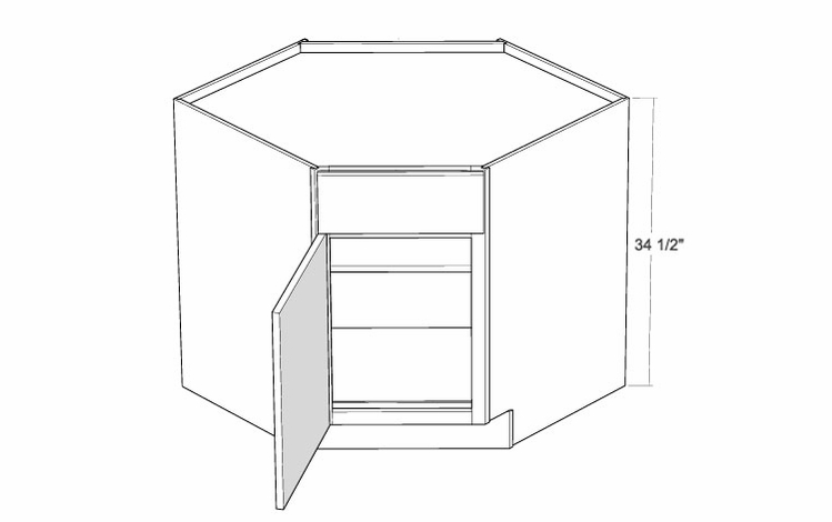 Montclair Cashmere CSB36-L: 36" Diagonal Corner Sink Base Cabinet (Left Hinge Door): Assembled Kitchen Cabinets