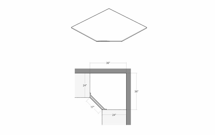 Montclair Cashmere CSFFL36: Diagonal Corner Sink Floor: Assembled Kitchen Cabinets