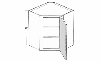 Montclair Cashmere CW2430: 30" High Diagonal Corner Wall Cabinet: Assembled Kitchen Cabinets