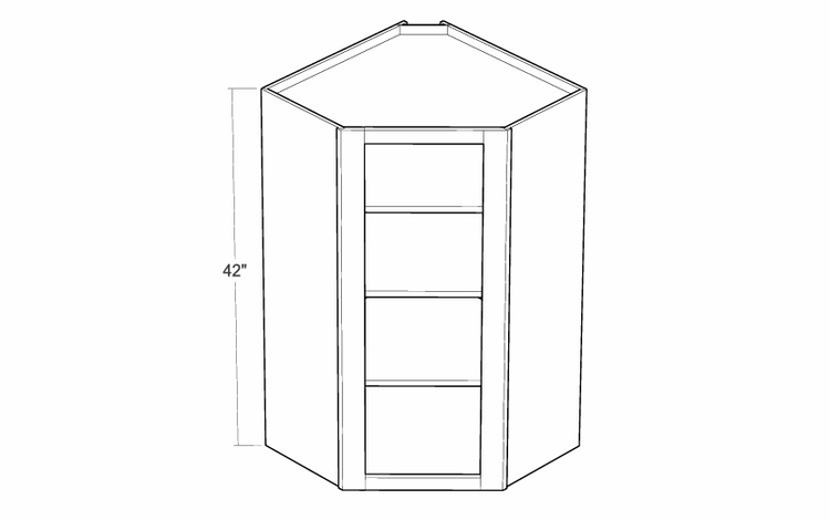 Montclair Cashmere CWFI2442: Finished Interior Corner Wall Cabinet: Assembled Kitchen Cabinets