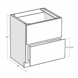 Montclair Cashmere DB30-2: 30" 2-Drawer Base Cabinet: Assembled Kitchen Cabinets