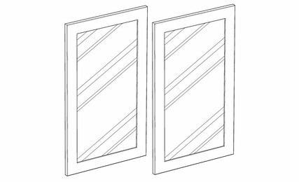 Montclair Cashmere GD3636: 36" High Glass Door: Assembled Kitchen Cabinets