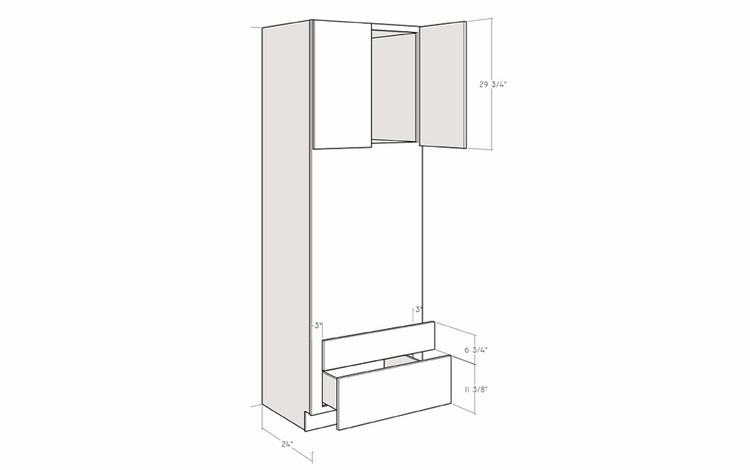 Montclair Cashmere OVC3396: 96" Combo Oven Cabinet: Assembled Kitchen Cabinets