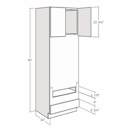 Montclair Cashmere OVD3090: 90" Double Oven Cabinet: Assembled Kitchen Cabinets