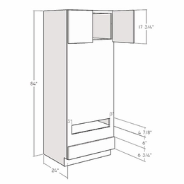 Montclair Cashmere OVD3384: 84" Double Oven Cabinet: Assembled Kitchen Cabinets