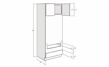Montclair Cashmere OVD3384: 84" Double Oven Cabinet: Assembled Kitchen Cabinets