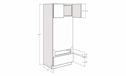 Montclair Cashmere OVDT3084: 84" Double Oven Cabinet With Tall Drawer: Assembled Kitchen Cabinets