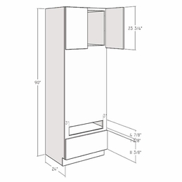 Montclair Cashmere OVDT3390: 90" Double Oven Cabinet With Tall Drawer: Assembled Kitchen Cabinets