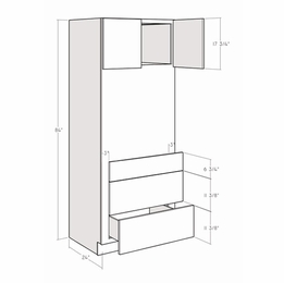 Montclair Cashmere OVS3084: 84" Single Oven Cabinet: Assembled Kitchen Cabinets