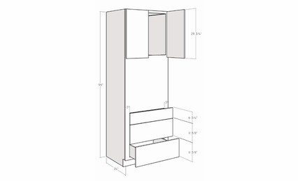 Montclair Cashmere OVS3396: 96" Single Oven Cabinet: Assembled Kitchen Cabinets