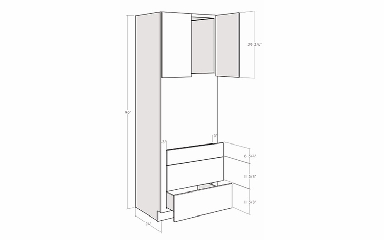 Montclair Cashmere OVS3396: 96" Single Oven Cabinet: Assembled Kitchen Cabinets
