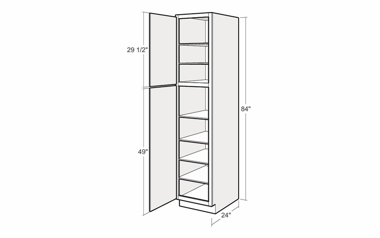 Montclair Cashmere UC1524x84-L: 15" Utility Cabinet (Left Hinge Door): Assembled Kitchen Cabinets