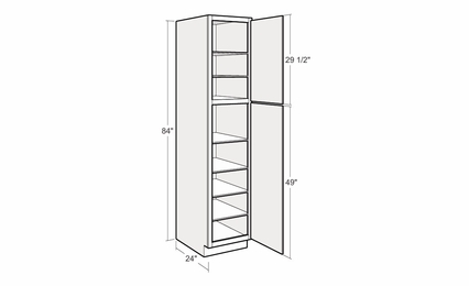 Montclair Cashmere UC1824x84-R: 18" Utility Cabinet (Right Hinge Door): Assembled Kitchen Cabinets