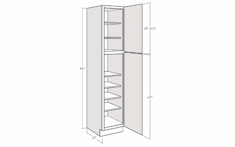 Montclair Cashmere VL1821X84-R: 84" Tall Linen Cabinet (Right Hinge Door): Assembled Kitchen Cabinets
