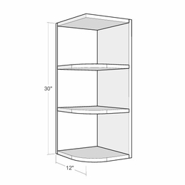 Montclair Cashmere WS1230-L: Wall End Open Cabinet (Left Opening): Assembled Kitchen Cabinets