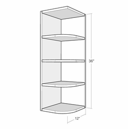 Montclair Cashmere WS1236-R: Wall End Open Cabinet (Right Opening): Assembled Kitchen Cabinets