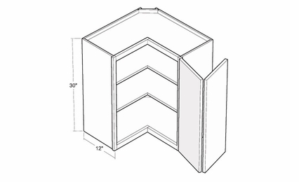 Montclair Cashmere WSQ2430: 30" High Square Corner Wall Cabinet: Assembled Kitchen Cabinets