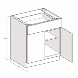 Montclair Lace B27: 27" Base Cabinet: Assembled Kitchen Cabinets