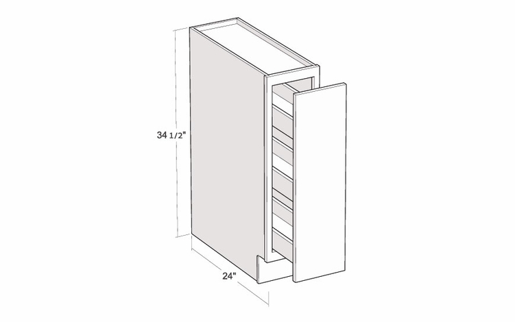 Montclair Lace BSP6: 6" Spice Base Cabinet: Assembled Kitchen Cabinets