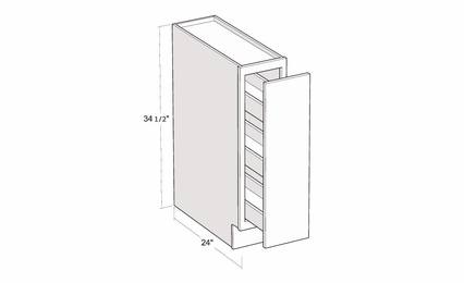 Montclair Lace BSP9: 9" Spice Base Cabinet: Assembled Kitchen Cabinets