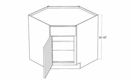Montclair Lace CSB33-L: 33" Diagonal Corner Sink Base Cabinet (Left Hinge Door): Assembled Kitchen Cabinets