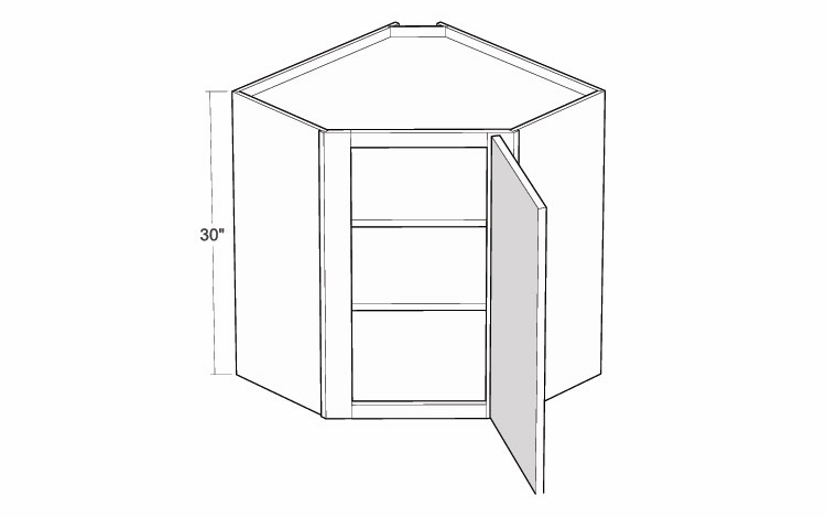 Montclair Lace CW2430: 30" High Diagonal Corner Wall Cabinet: Assembled Kitchen Cabinets