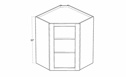 Montclair Lace CWFI2430: Finished Interior Corner Wall Cabinet: Assembled Kitchen Cabinets