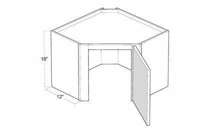Montclair Lace CWTC2418: 18" High Top Of Counter Cabinet: Assembled Kitchen Cabinets
