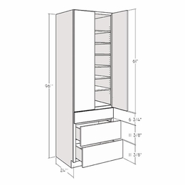 Montclair Lace DBUC3024X96: 96" Utility Cabinet: Assembled Kitchen Cabinets