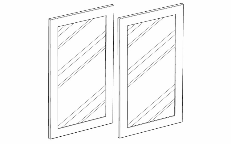 Montclair Lace GD2442: 42" High Glass Door: Assembled Kitchen Cabinets