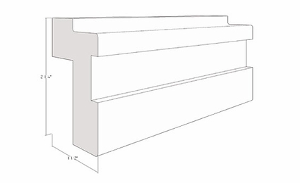 Montclair Lace LMI2A: 2 1/4" Light Rail Molding With Insert Groove: Assembled Kitchen Cabinets