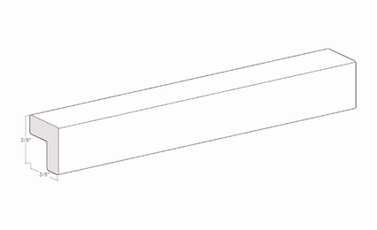 Montclair Lace OME1A: 3/8" Outside Corner Molding With Eased Edge: Assembled Kitchen Cabinets