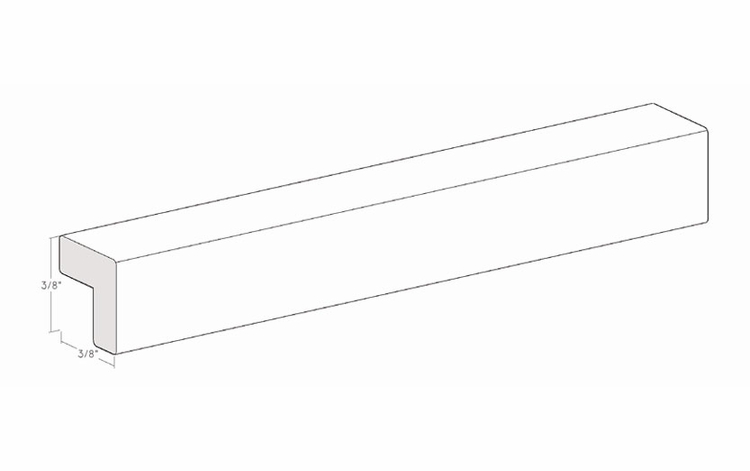Montclair Lace OME1A: 3/8" Outside Corner Molding With Eased Edge: Assembled Kitchen Cabinets