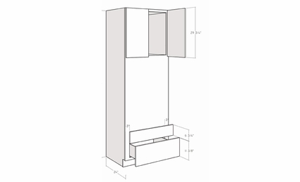 Montclair Lace OVC3096: 96" Combo Oven Cabinet: Assembled Kitchen Cabinets