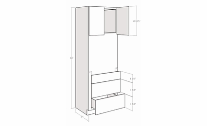 Montclair Lace OVS3090: 90" Single Oven Cabinet: Assembled Kitchen Cabinets