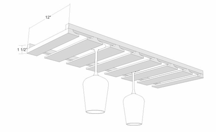 Montclair Lace SGR30: Stem Glass Rack: Assembled Kitchen Cabinets