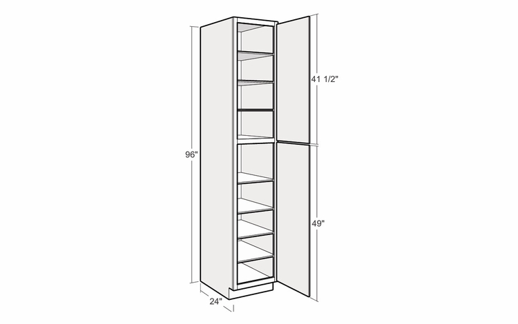 Montclair Lace UC1524x96-R: 15" Utility Cabinet (Right Hinge Door): Assembled Kitchen Cabinets