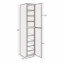 Montclair Lace UC1524x96-R: 15" Utility Cabinet (Right Hinge Door): Assembled Kitchen Cabinets