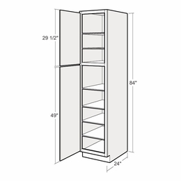 Montclair Lace UC1824x84-L: 18" Utility Cabinet (Left Hinge Door): Assembled Kitchen Cabinets
