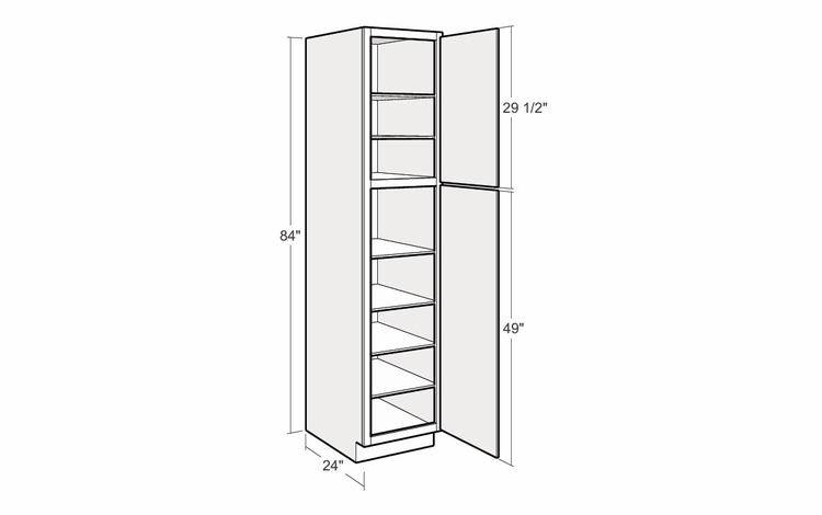 Montclair Lace UC1824x84-R: 18" Utility Cabinet (Right Hinge Door): Assembled Kitchen Cabinets