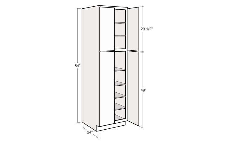 Montclair Lace UC2424x84: 24" Utility Cabinet: Assembled Kitchen Cabinets