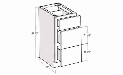 Montclair Lace VDB1521: 15" Vanity 3-Drawer Base Cabinet: Assembled Kitchen Cabinets