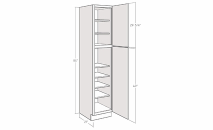 Montclair Lace VL1821X84-R: 84" Tall Linen Cabinet (Right Hinge Door): Assembled Kitchen Cabinets